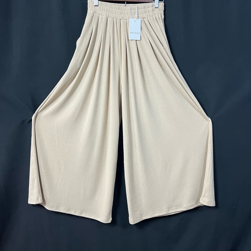 Wide Leg Cream Pants